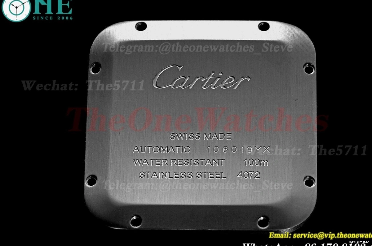 Cartier Mens MY9019 XL Rmn Black GF 40MM PVD RU Santos De 0126